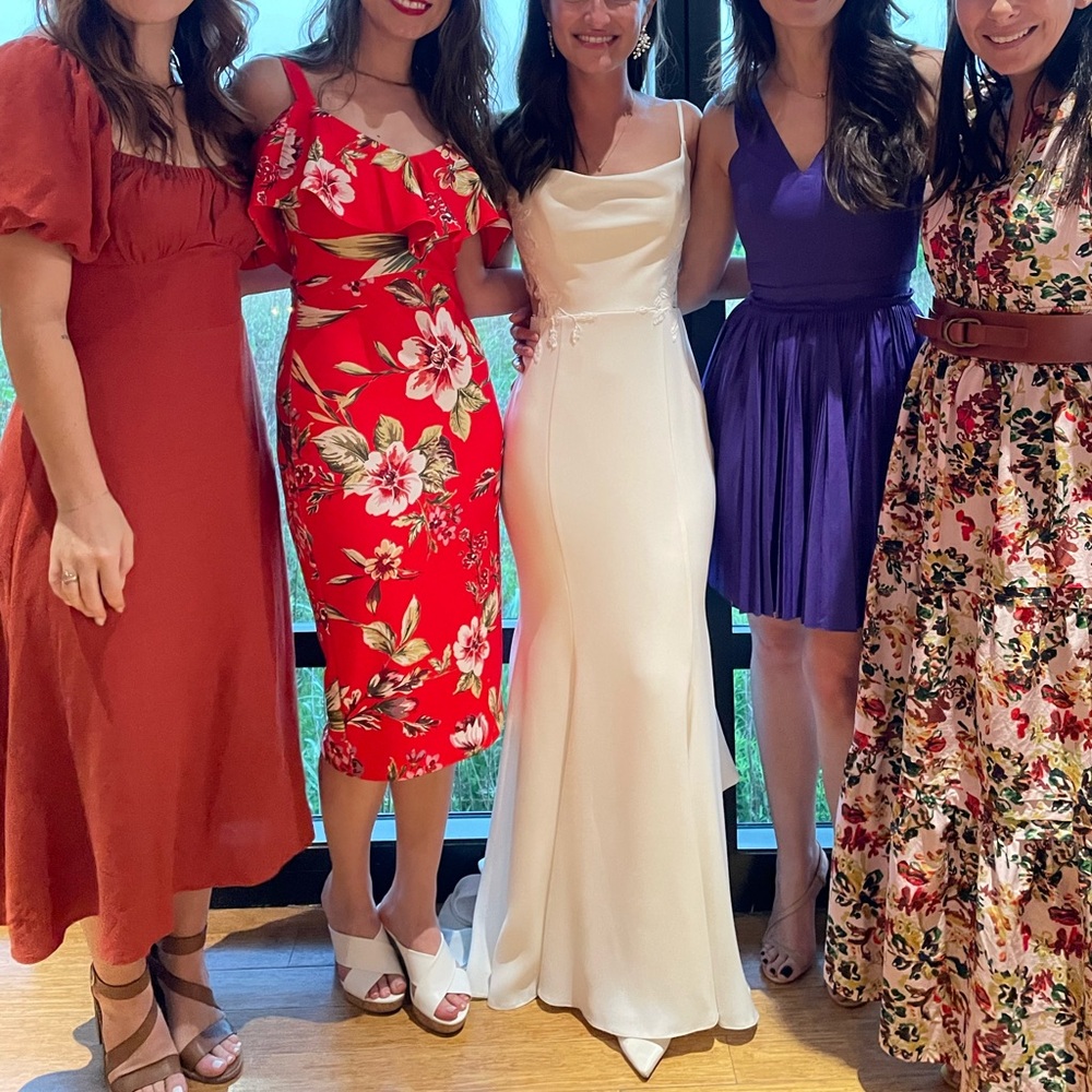 Spicy & Floral Red Dress View 6